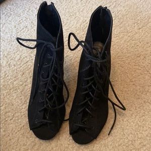 Charlotte Russe lace up black ankle boots